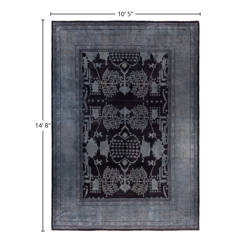 Overdyed One-of-a-Kind 10' 5" X 14' 8" Hand Knotted Area Rug
