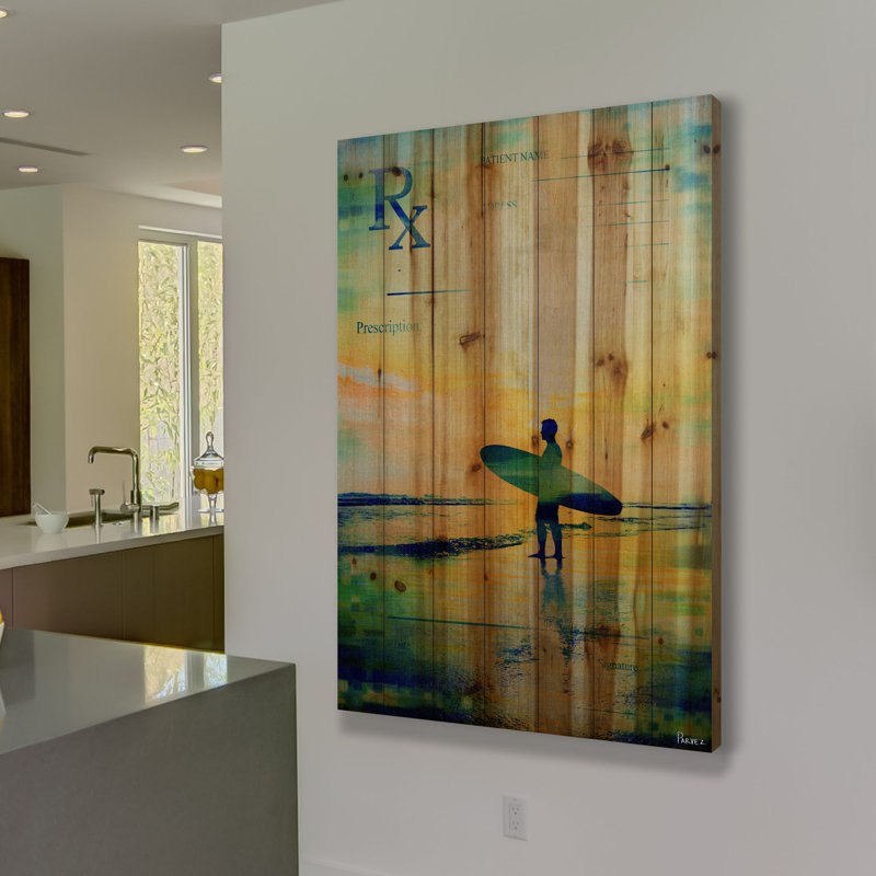 «Rx Surf» Elysant, reproduction de photo sur bois, H 45 po x l 30 po