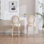 Ensemble de 2 chaises de salle à manger French Country, rembourrées avec dossier rond, tréfilées et sculptées, démontables pour une utilisation polyvalente, beige