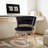 17.72'' H Velvet Upholstered Metal Side Chair-1031742251