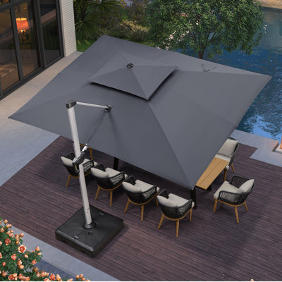 Sim 9.84' x 13.11' Rectangular Cantilever Umbrella,Gray