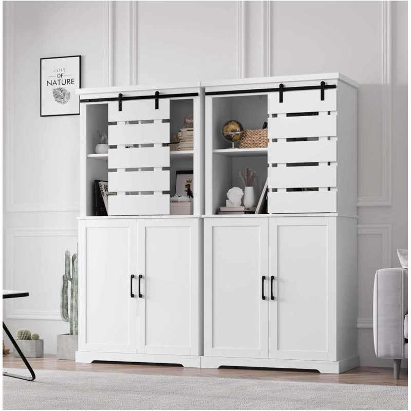 Armoire de rangement de style campagnard de 63,5 po de hauteur.