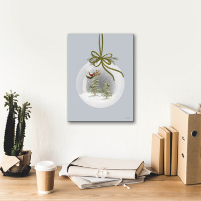 Art mural en toile Epic Graffiti «Sleighride Snow Globe Ornament» par House Fenway, 12 po x 16 po