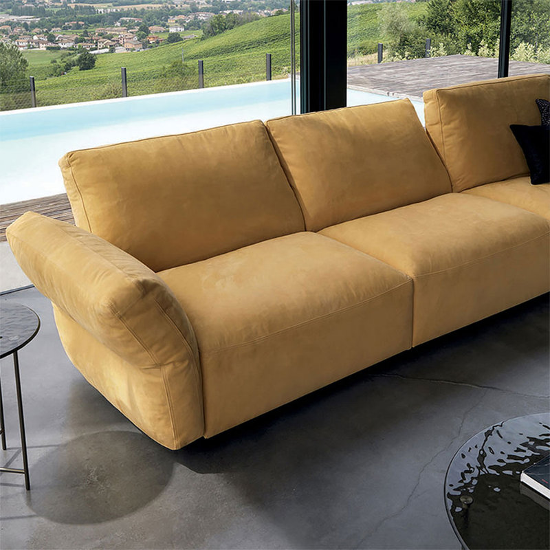 Canapé modulaire 120,08 po en polyester jaune