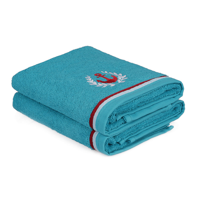Luxury Hand Towel Set, Turquoise, 19.7 x 35.4 inches | 100% Cotton, 13.6 oz/sq yd | Machine Washable at 104°F | Soft, Absorbent & Quick-Drying, Perfect for Bathroom & Spa Use, High-Quality Comfort