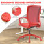 Chaise de bureau colorée 350LBS, bureau personnel, dossier en filet, assise confortable, accoudoir fixe, pivotant, chaise à hauteur réglable (rouge)