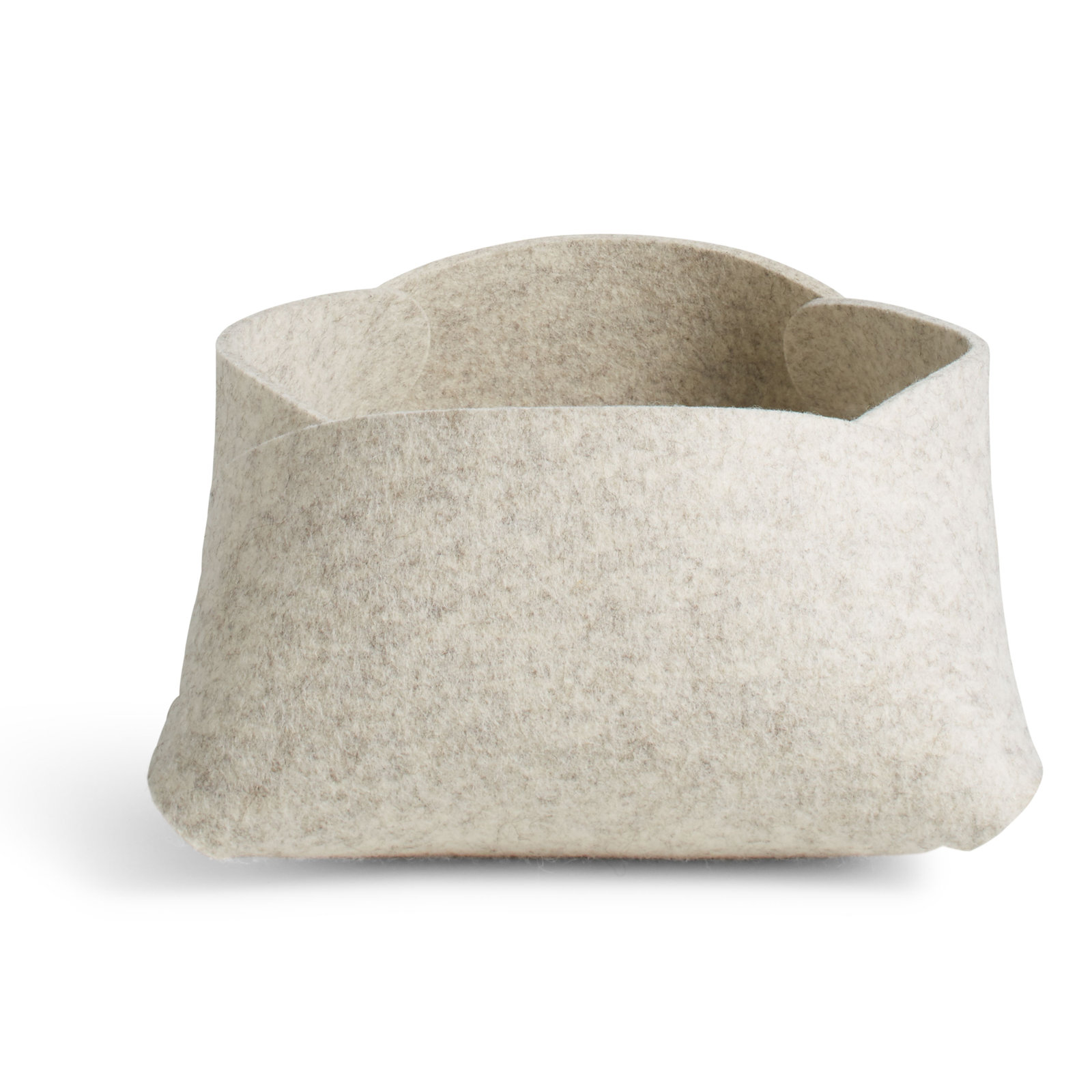 Double Tuck Fabric Decorative Basket, Heathered Off-White, 7" H x 19" W x 16" D