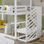 White & Green Canopy Bunk Bed With Bookcase Guardrail - Space-saving Loft Bed For Teens