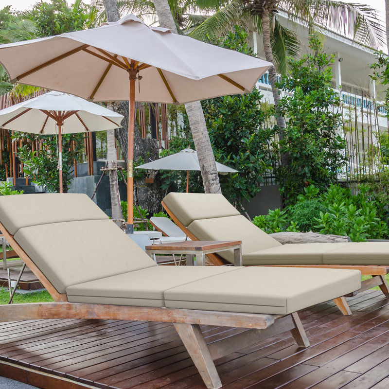 4In Chaise Lounge Cushions Outdoor, Beige, 48" W x 26" D