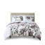Édredon avec lit à motif floral taupe et microfibre
