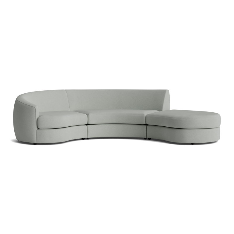 Giselle 3-Piece Left Arm Sectional, Performance Boucle - Mineral Green