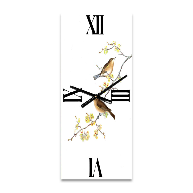 Horloge murale Little Birds on the Tree Branches II, Petit