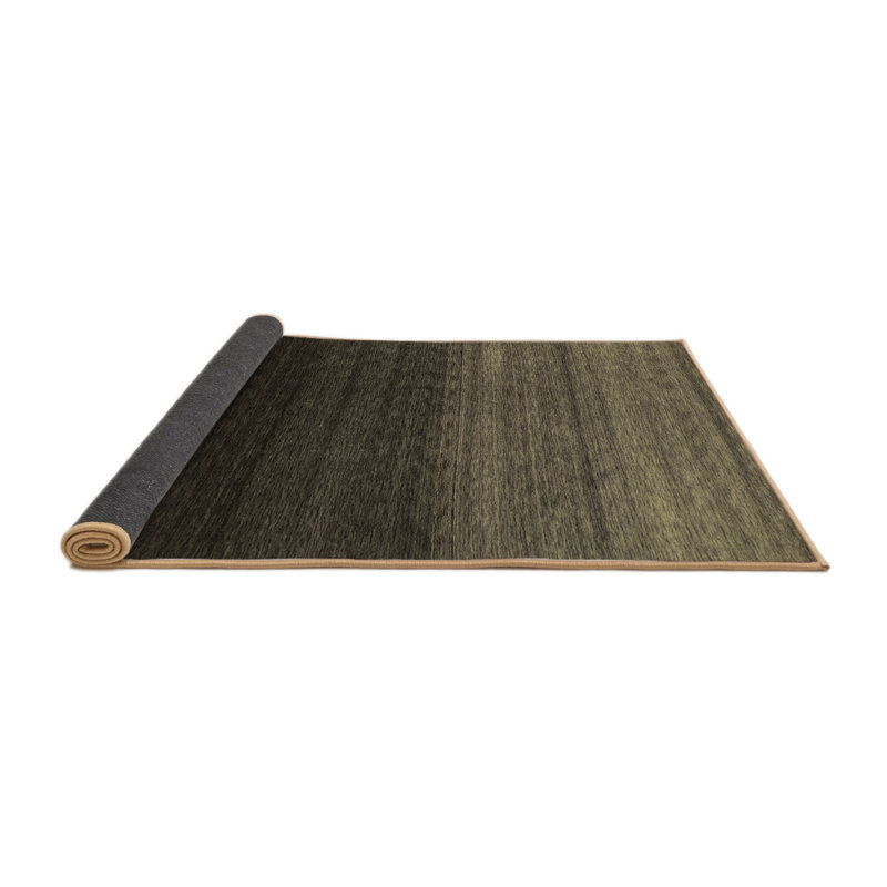 Tapis gris / noir en laine et polyester à tissage machine abstrait, Carré 5 pi