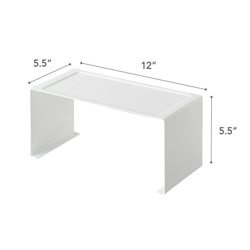 Elegant White Steel Stackable Kitchen Organizer Rack, 5.5" x 12"