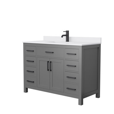Beckett 48" Freestanding Single Bathroom Vanity with Cultured Marble Top