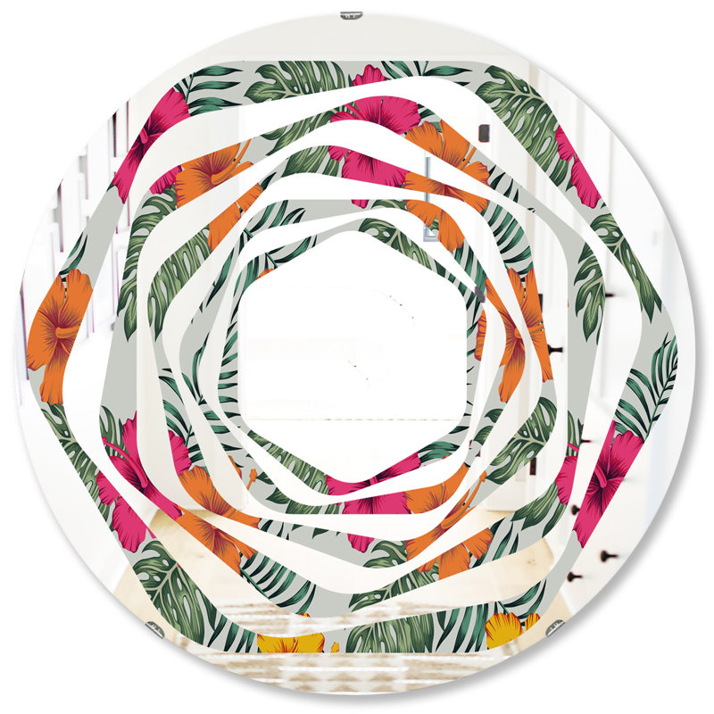 Miroir mural Leaves III, H 31,5 po x l po