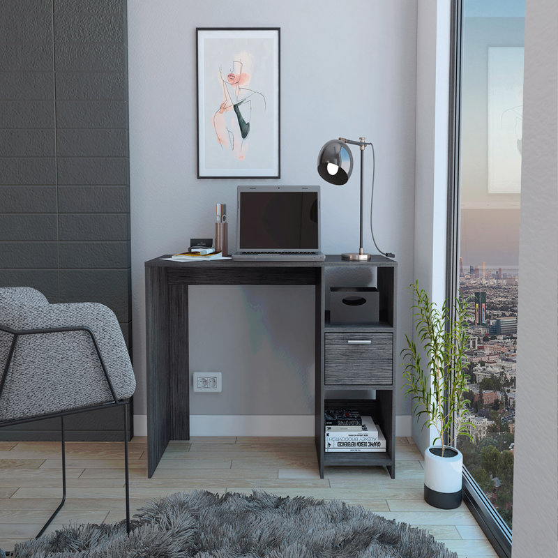 Computer Desk, with One Drawer & Two Shelves
