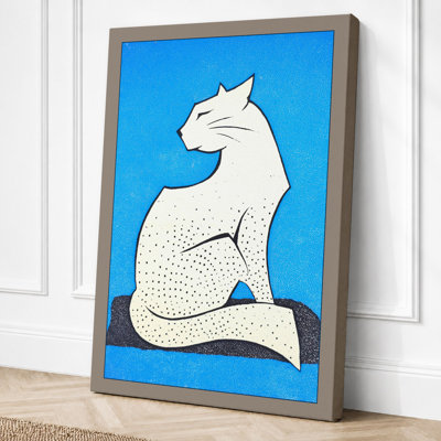 Arctic Fox Seated Mid-Century - Print
