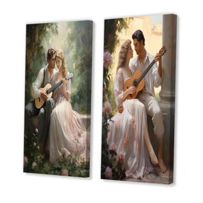 «Romantic Couple Landscape Serene», 2 pièces