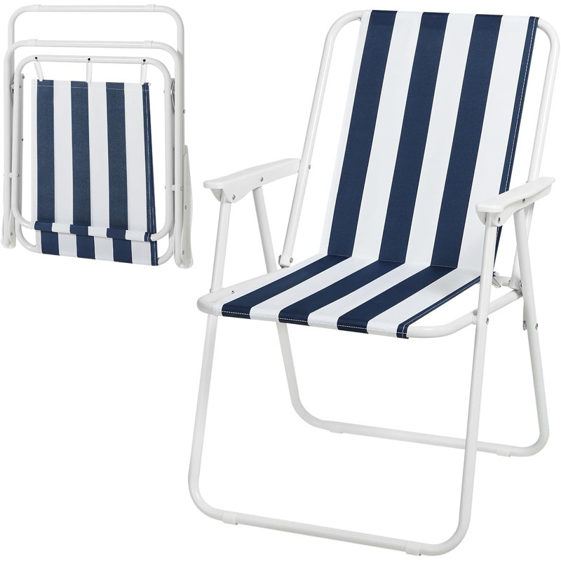 Burnham Folding Camping Chair, Grey/Blue
