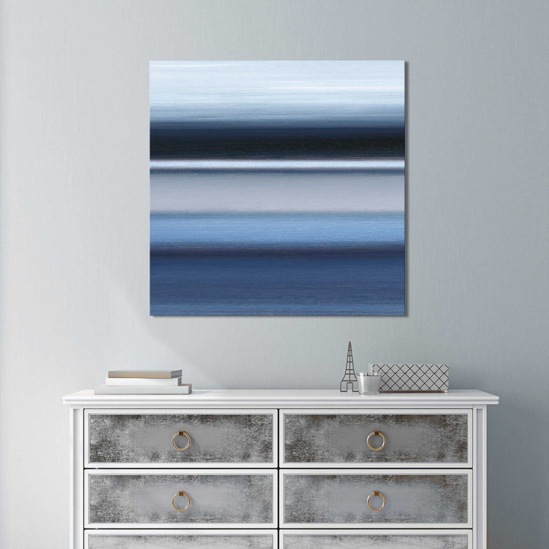 «Indigo I», reproduction de peinture acrylique sur toile, H 28 po x l 28 po x P 1,5 po