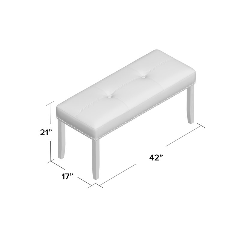 Navi Faux Leather Upholstered Bench