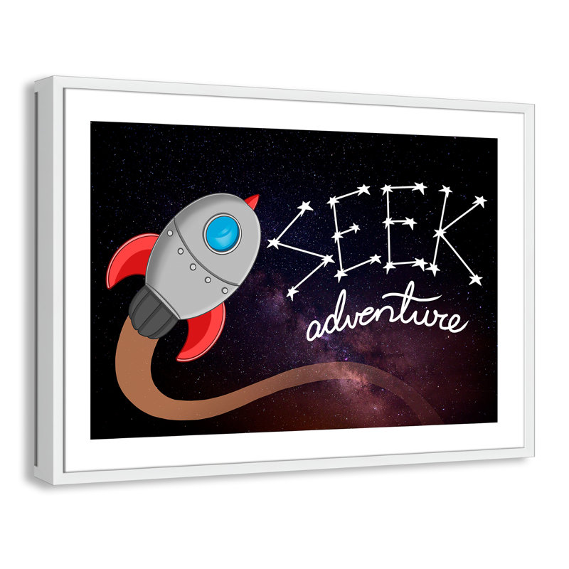 Seek Adventure 1, impression sur papier, H 24,5 po x l 34,5 po x P 1,18 po, Encadré de boîte blanc