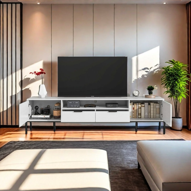 Meuble télé moderne avec meuble télé avec rangement pour le salon 70,86 po x 15,74 po x 21,85 po