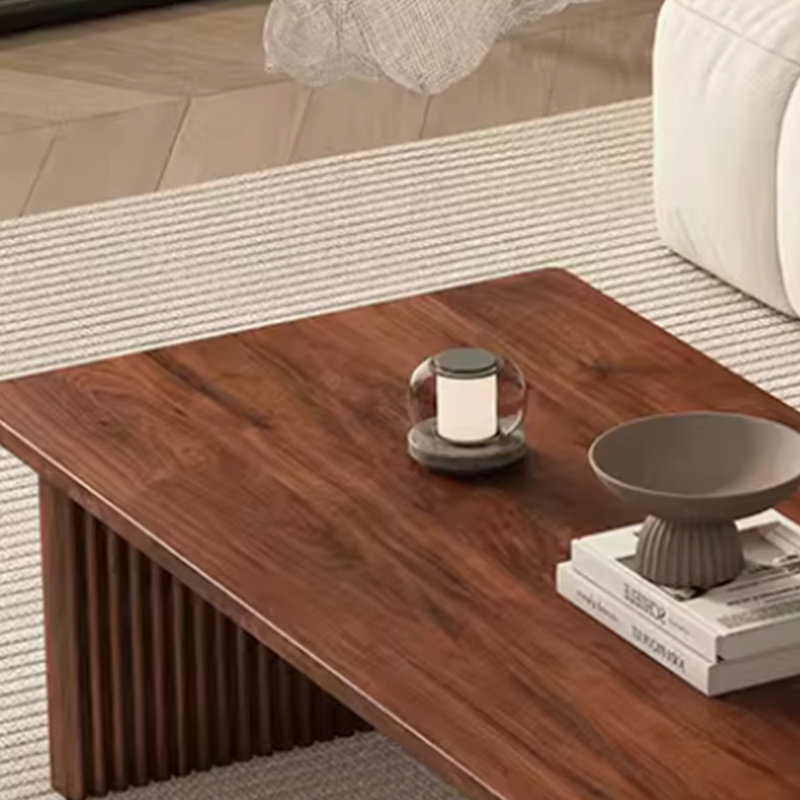 Table basse en bois massif au design minimaliste, H 15,74 po x L 39,37 po x l 19,68 po, Brun, Brun