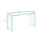 Console en verre, console en verre trempé transparent avec bureaux à bords arrondis, table de canapé