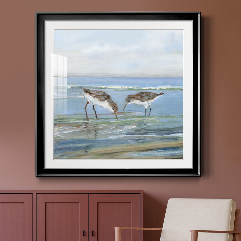 Seabird Beach II - peinture encadrée, Toile avec cadre noir, H 30,5 po x l 30,5 po x P 1,5 po