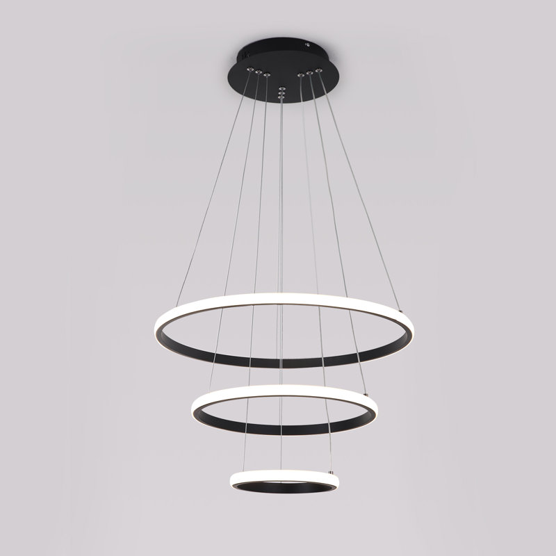 Damalis Dimmable 3 - Light Chandelier, Black