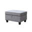 Tissu gris, canapé modulaire l 99,5 po, méridienne orientée vers la gauche, méridienne de rangement avec 4 sièges, coussins décoratifs et pieds en bois massif brun foncé de 3,74 po