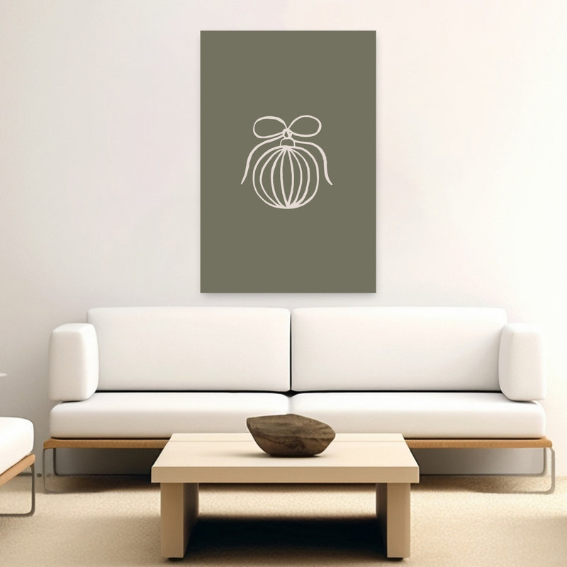 Elegant Christmas Ornament Delicate Elegant Minimalist Winter Wall Art Print 1 Piece Wrapped Canvas Wall Art