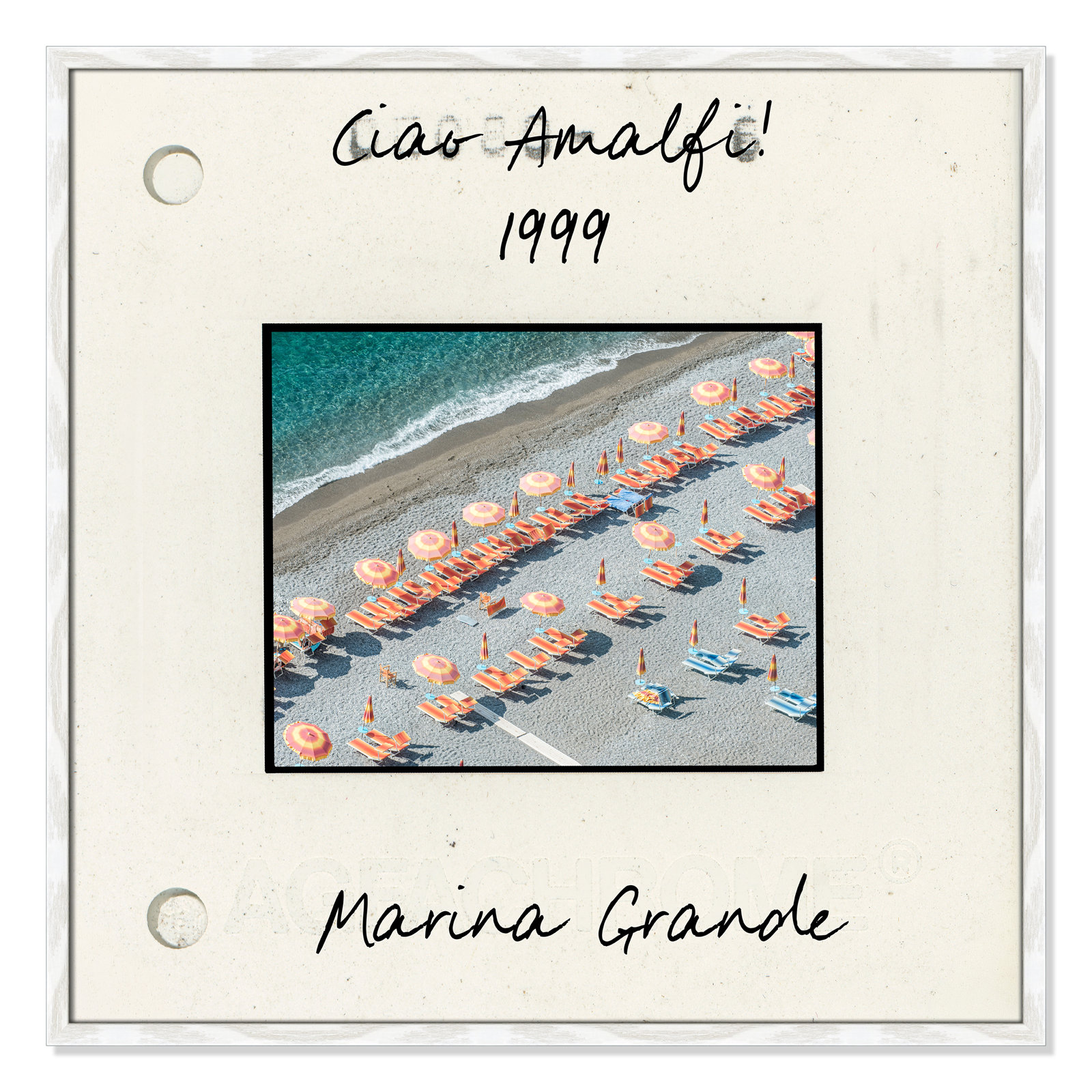 Ritona "Amalfi, Italy - Marina Grande" Print, White Single Picture Framed Paper, 32" H x 32" W x 0.75" D
