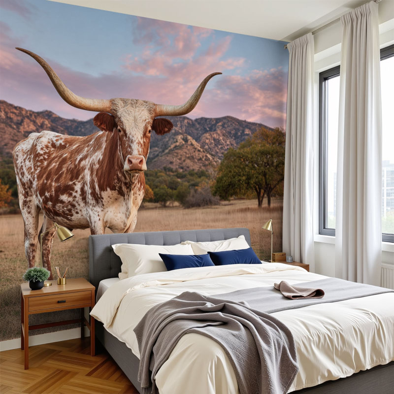 Papier peint adhésif auto-adhésif moderne l 96 "x H 69" pour chambre à coucher Texas Highland, L 96 po x l 69 po