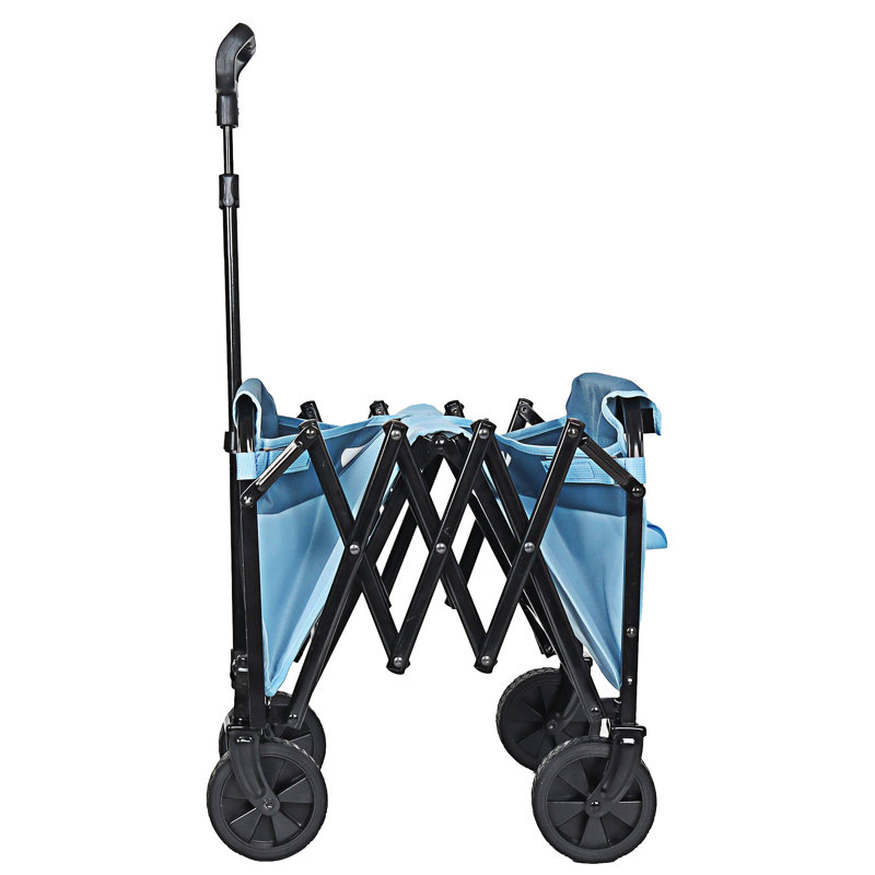 Collapsible Foldable Wagon With Wheels, Blue