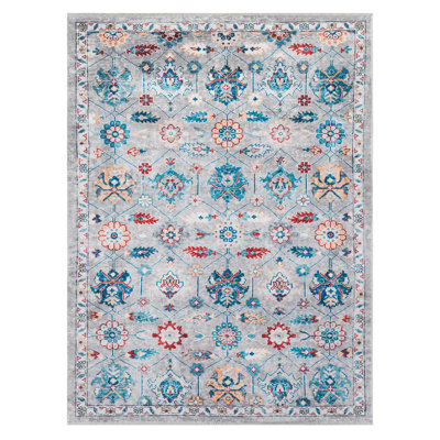 Tapis oriental gris tissé à la machine Massud