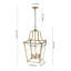 Lustre rectangulaire en verre transparent 4 lumières