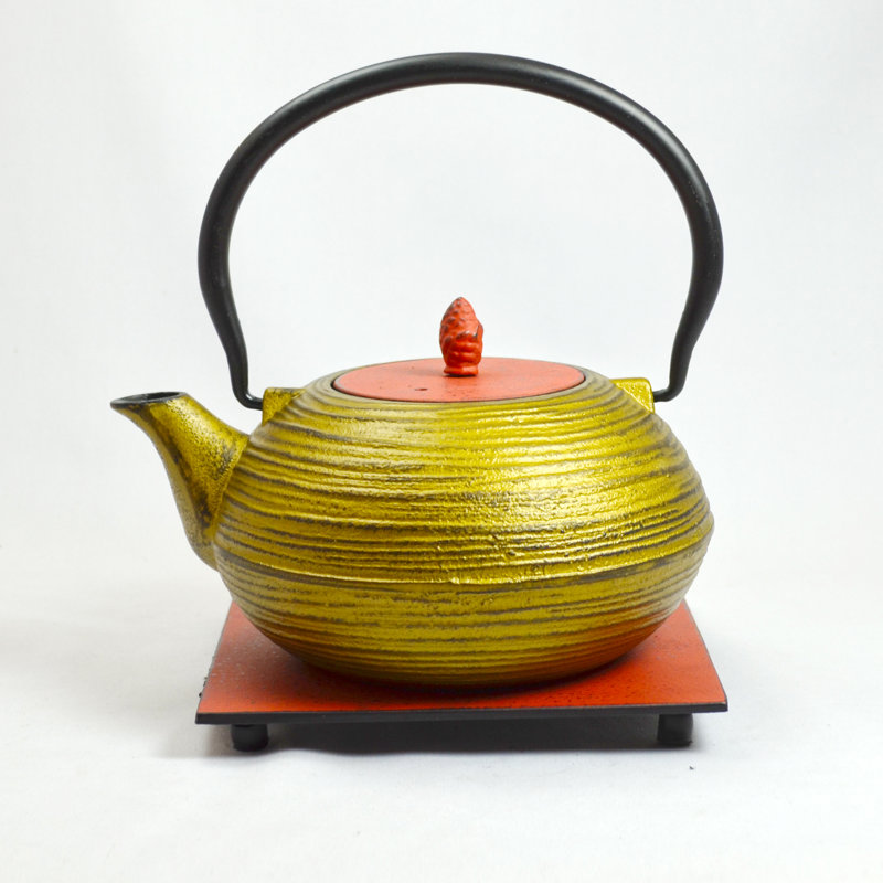 Bloomsbury Market Edmee 1.2ml Solid Colour Teapot, Gold/Red
