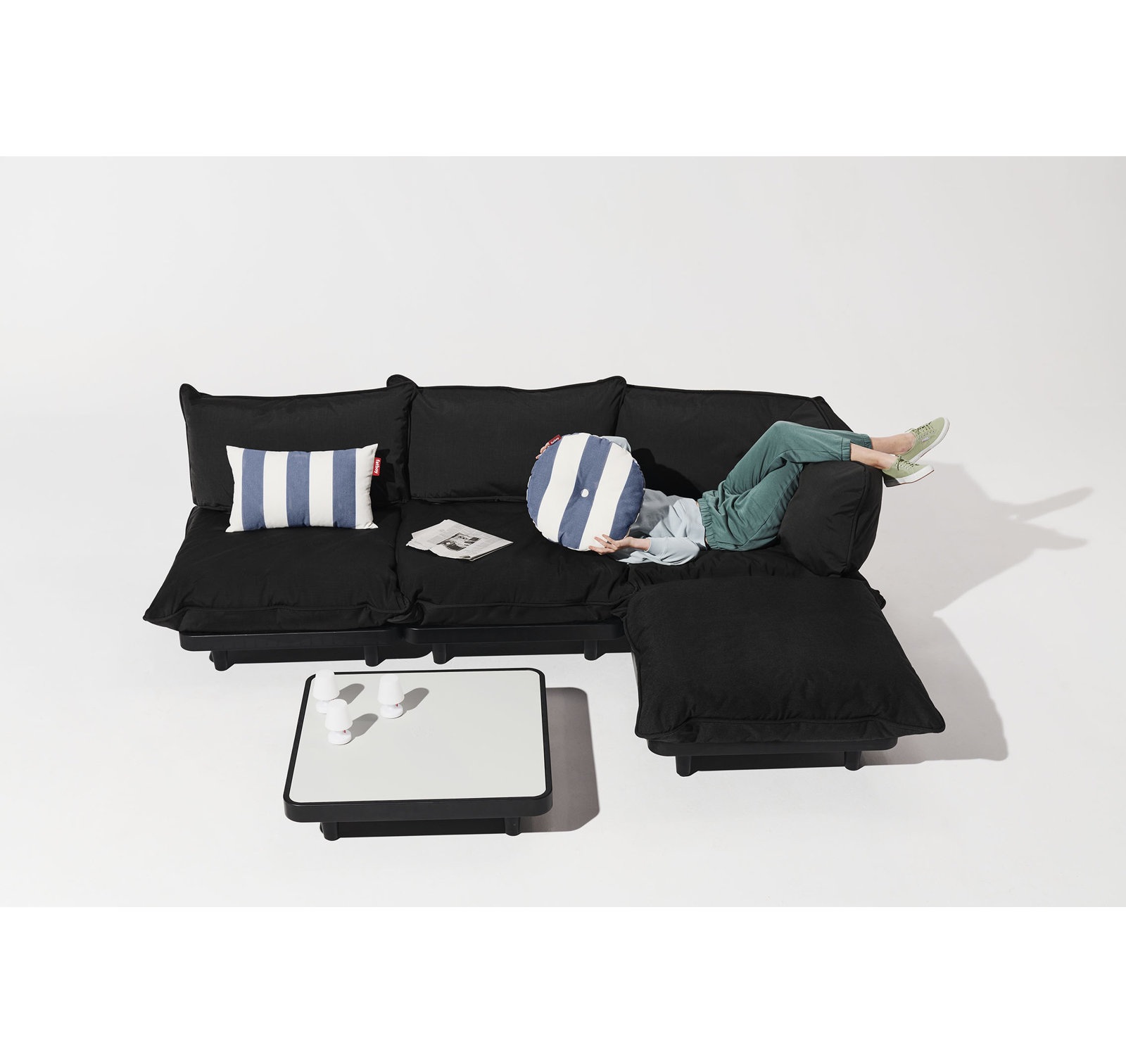26" x 16" Throw Pillow, Stripe Ocean Blue