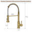 Kitchen Faucet With Pull Down Sprayer Brushed Gold Stainless Steel Single Handle Pull Out Spring Sink Faucets-120706275