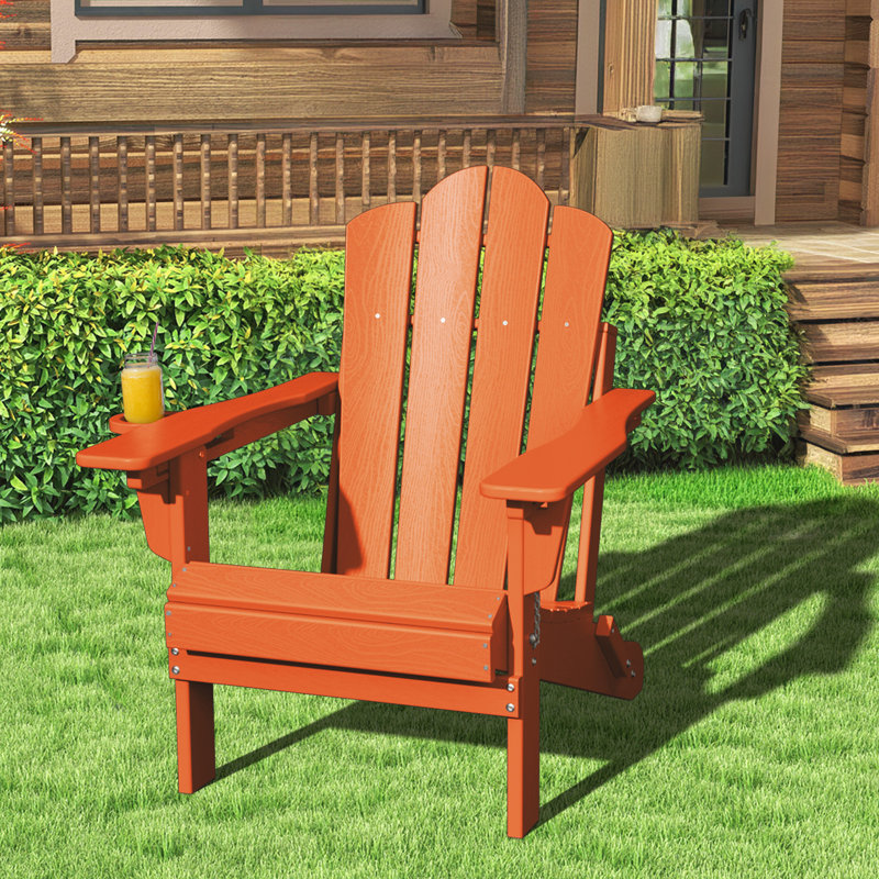 Chaise Adirondack pliante Kahn avec porte-gobelet , Orange