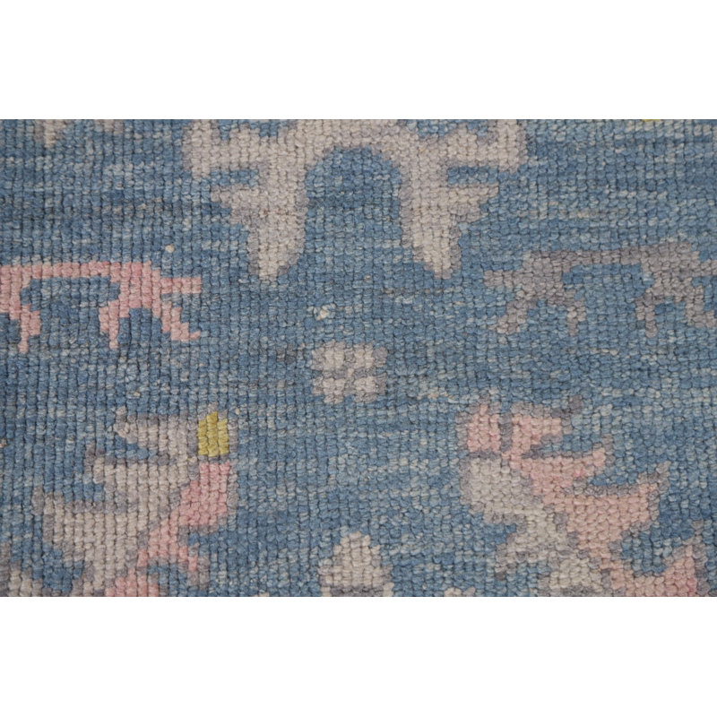 Vegetable Dye Oushak Turkish Runner Rug 3x16