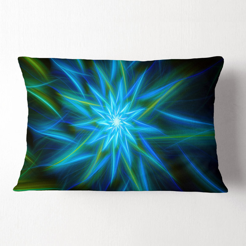 Coussin lombaire floral à fleurs exotiques, Turquoise