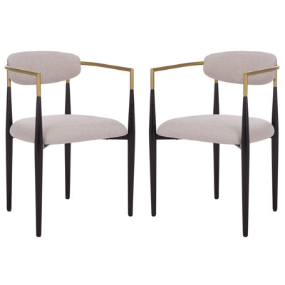 Schutt Upholstered Metal Dining Armchairs