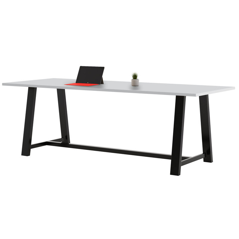Midtown Solid Wood Breakroom Table, Gray, 36" H x 108" L x 42" W
