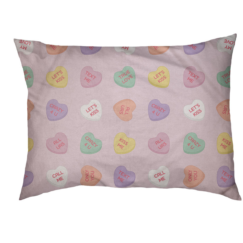 Coussin de conception pour l’extérieur à motif dame de bonbon, Rose / Jaune, Moyen L 30 po x l 40 po