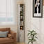 Armoire de rangement haute et mince avec 1 porte et 2 tablettes réglables