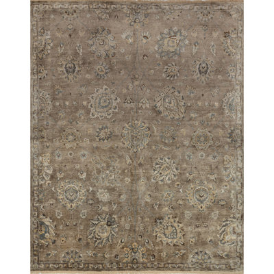 Tapis décoratif brun/beige noué à la main Kehoe oriental
